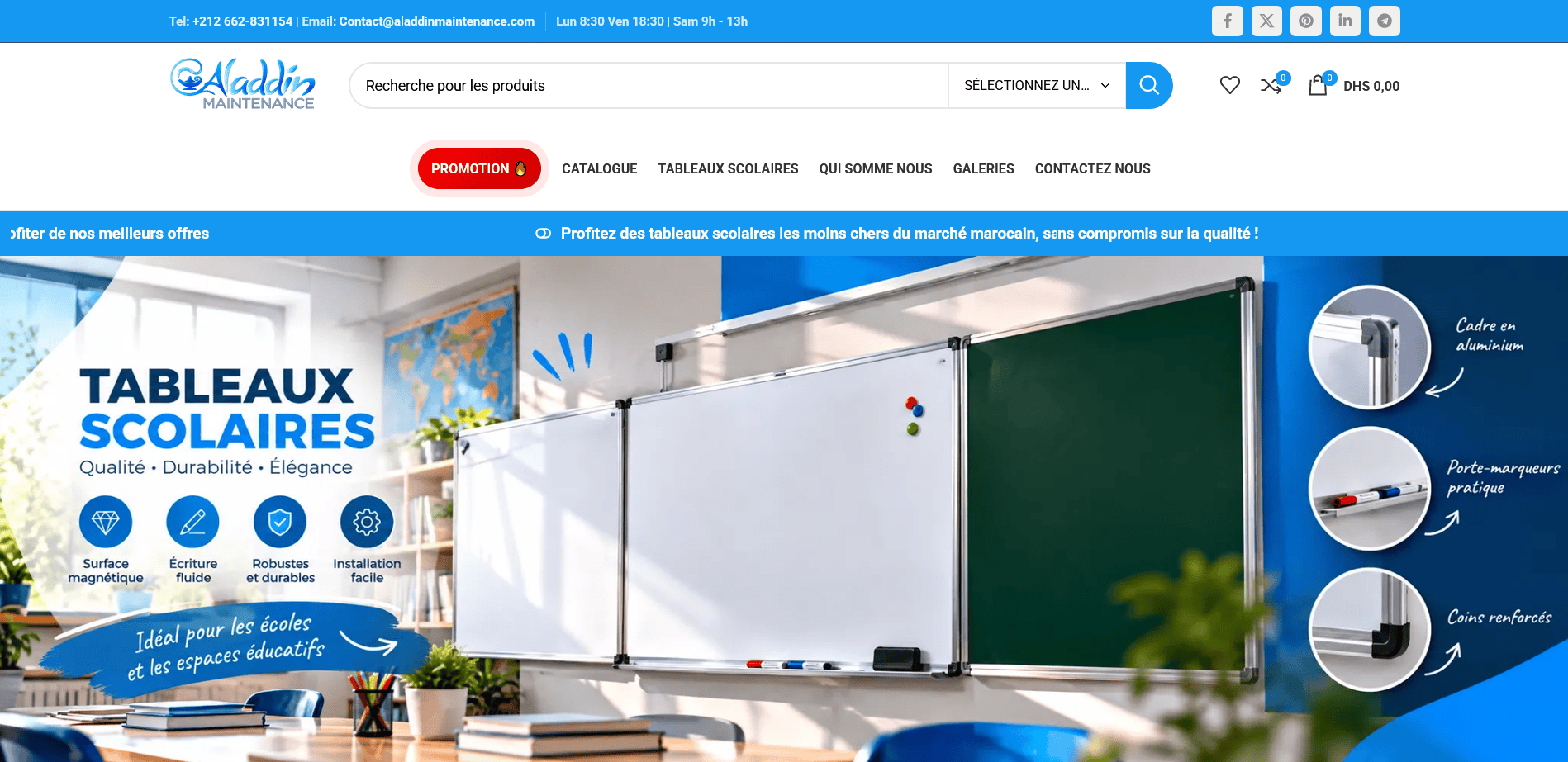 Home 15 Aladin Maintenance : boutique en ligne de tableaux scolaires